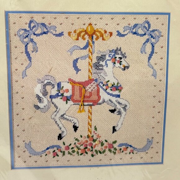Prancing Carousel Needlepoint Kit By Linda Williams 10"x10" #52019 - Picture 2 of 6